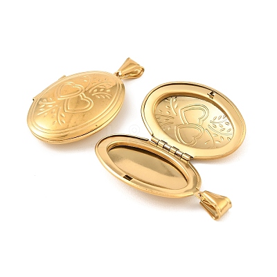 316 Stainless Steel Locket Pendants STAS-K321-06G-1