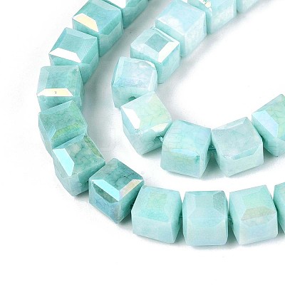 Anti-Tarnish Electroplate Glass Beads Strands GLAA-T025-8mm-10E-1