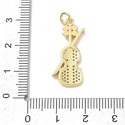 Brass Micro Pave Clear Cubic Zirconia Pendants KK-D289-01G-09-1