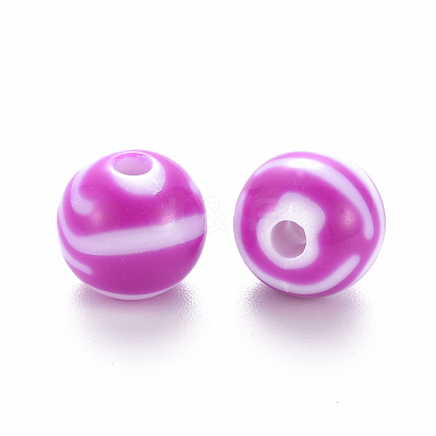 Opaque Striped Acrylic Beads MACR-S373-27A-1
