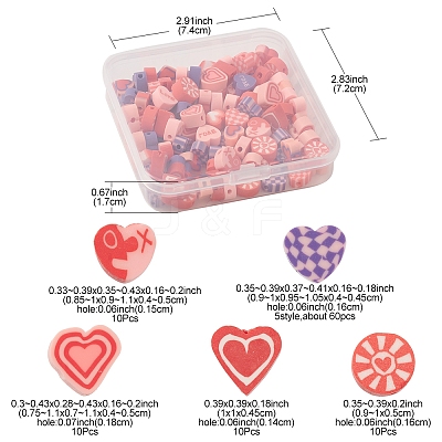 100Pcs 5 Style Handmade Polymer Clay Beads CLAY-FS0001-34-1