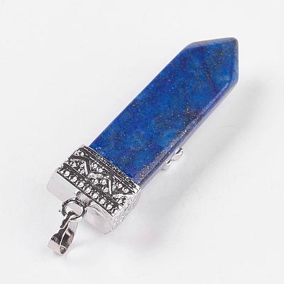 Dyed Natural Lapis Lazuli Big Pendants G-G718-A13-1