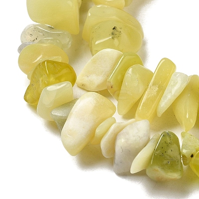 Natural Lemon Jade Chip Bead Strands G-M205-22-1