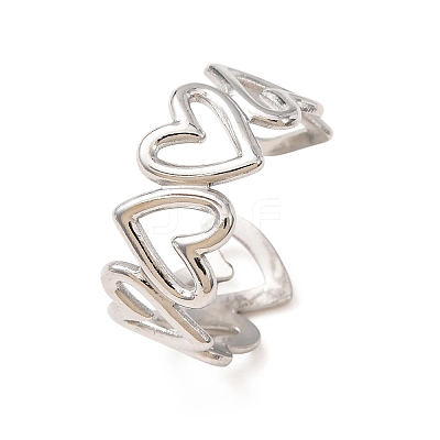 304 Stainless Steel Cuff Open Rings for Women SA-CBA4160-30P-1