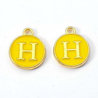 Golden Plated Alloy Enamel Charms X-ENAM-S118-09H-1