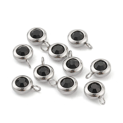 304 Stainless Steel Rhinestone Charms STAS-Z009-04-02P-1