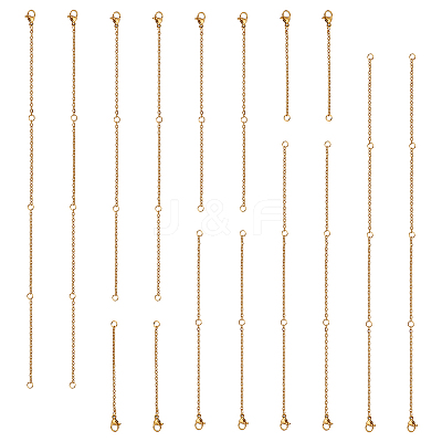 16Pcs 4 Style 304 Stainless Steel End Chains with Lobster Clasp and Jump Ring STAS-NB0001-75-1