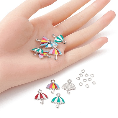 Umbrella Alloy Enamel Pendants ENAM-YW0002-87-1
