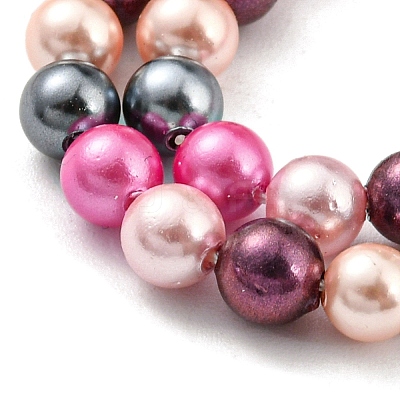 Electroplated Shell Pearl Beads Strands SHEL-F008-03A-09-1