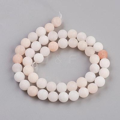 Natural Pink Aventurine Beads Strands G-Q462-8mm-13-1