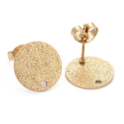 Ion Plating(IP) 304 Stainless Steel Stud Earring Findings X-STAS-Z021-C-01G-1