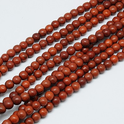 1 Strand Dyed Saddle Brown Round Synthetic Turquoise Beads Strands X-TURQ-G106-6mm-02J-1