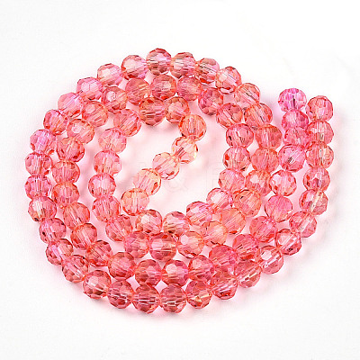 Baking Paint Transparent Glass Beads Strands DGLA-A035-T4mm-A01-1
