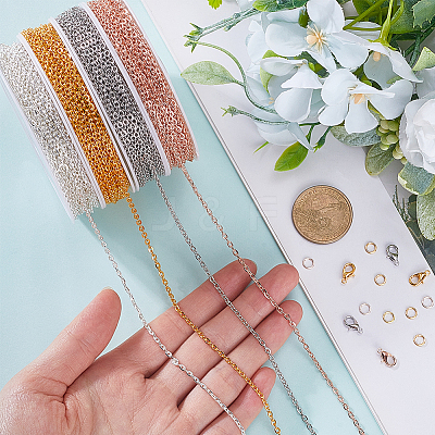 DIY Iron Cable Chains Bracelets Necklaces Making Kits DIY-SP0002-14A-1