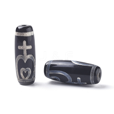 Tibetan Style Nectar Bottle Pattern dZi Beads TDZI-D008-09-1