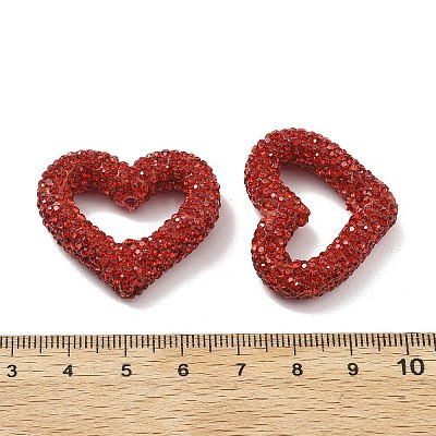Heart Shape Polymer Clay Rhinestone Beads CLAY-NH0001-09A-10-1