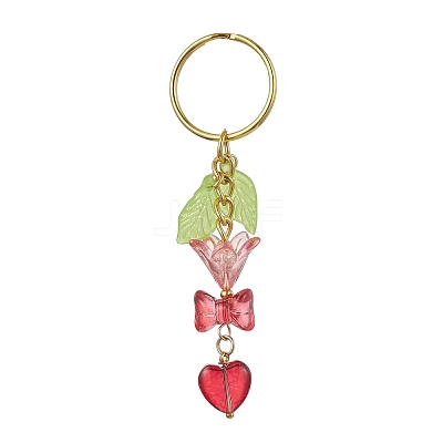 Bowknot & Heart Glass Pendant Decorations KEYC-JKC00691-01-1