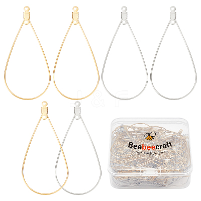 100Pcs 2 Color 304 Stainless Steel Wire Pendants STAS-BBC0001-05-1