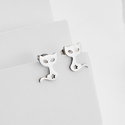 304 Stainless Steel Stud Earrings for Women WG6F38D-02-1