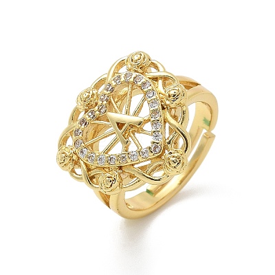 Clear Cubic Zirconia Finger Rings RJEW-G337-02G-04-1