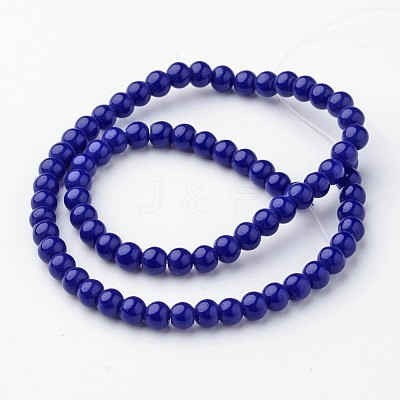 Opaque Solid Color Glass Beads Strands GLAA-D080-4mm-04-1