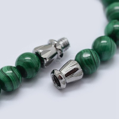 Natural Malachite Graduated Beaded Necklaces NJEW-F218-01A-1