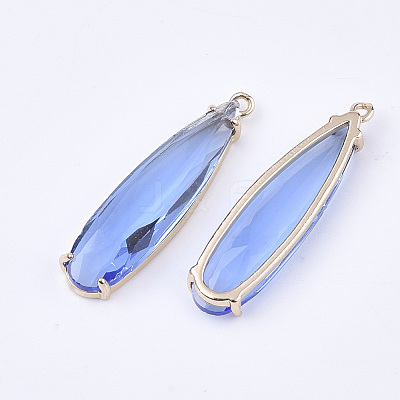 Transparent Glass Pendants X-GLAA-T007-15B-1