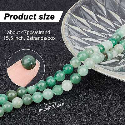 2 Strands Natural Green Aventurine Beads Strands G-GO0001-29B-1