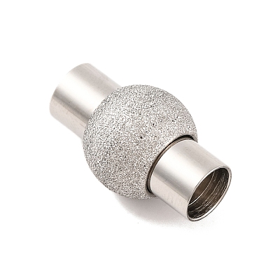 304 Stainless Steel Textured Magnetic Clasps with Glue-in Ends STAS-G008-1-1