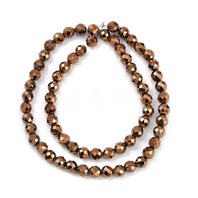 Electroplated Synthetic Non-magnetic Hematite Beads Strands G-H072-B01-01C-1