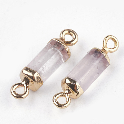 Electroplate Natural Quartz Crystal Links Connectors G-S344-01J-1