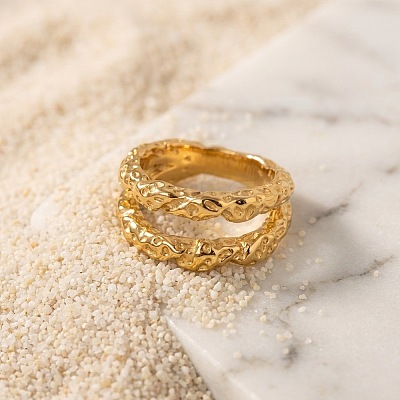 Double Layer 304 Stainless Steel Finger Rings WGBC9E1-01-1