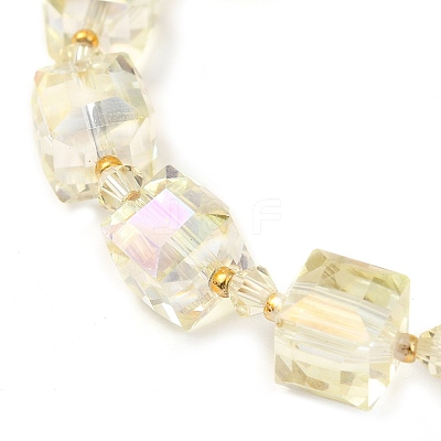 Electroplate Glass Beaded Stretch Bracelet Sets for Women BJEW-JB11213-1