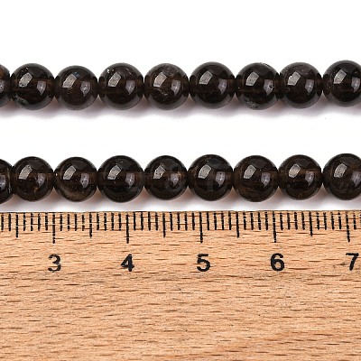 Natural Smoky Quartz Round Beads Strands G-E329-6mm-38-1
