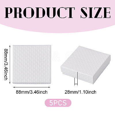 5Pcs Rhombus Textured Cardboard Jewelry Packing Boxes with Sponge Inside CBOX-TA0001-18A-1