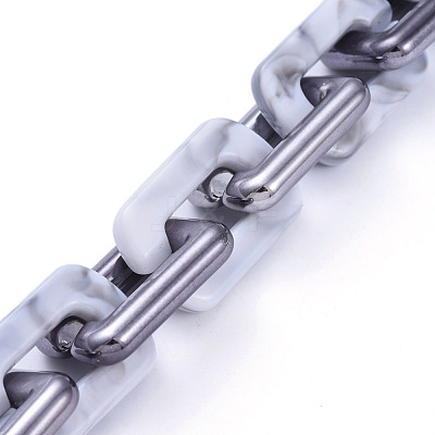 Handmade Acrylic Cable Chains AJEW-JB00673-08-1
