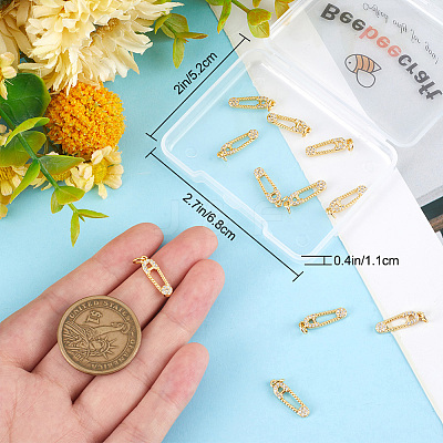 Brass 14Pcs Micro Pave Cubic Zirconia Pendants ZIRC-BBC0001-60-1