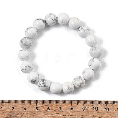 Natural Howlite Beaded Stretch Bracelets BJEW-Q692-42-10mm-1