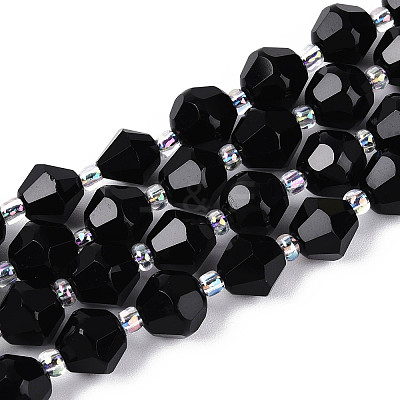 Natural Black Onyx(Dyed & Heated) Beads Strands G-T144-23A-04-1