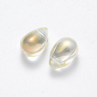 Transparent Spray Painted Glass Charms GLAA-R211-03-D03-1