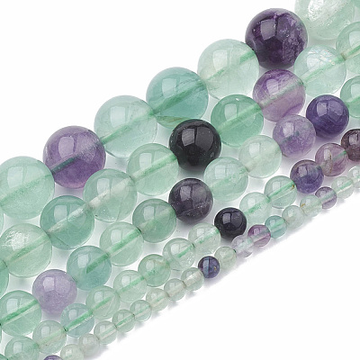 Natural Fluorite Beads Strands X-G-S333-6mm-006-1