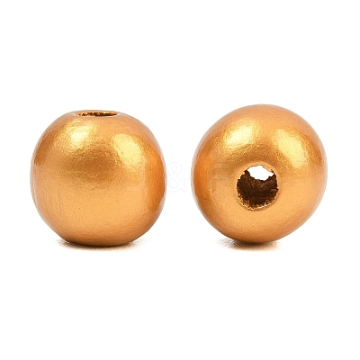 Spray Painted Wood European Beads WOOD-G029-08B-1
