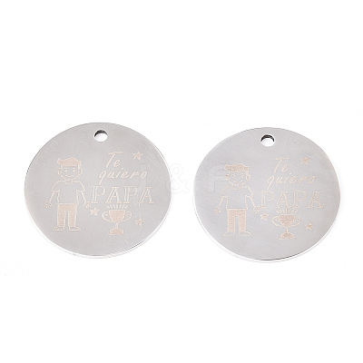 Non-Tarnish 201 Stainless Steel Pendants STAS-T064-38P-18-1