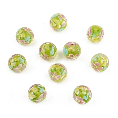 10Pcs Round Lampwork Beads LAMP-YW0001-60B-1