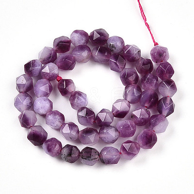 Dyed Natural White Jade Beads Strands G-T139-8mm-45O-1