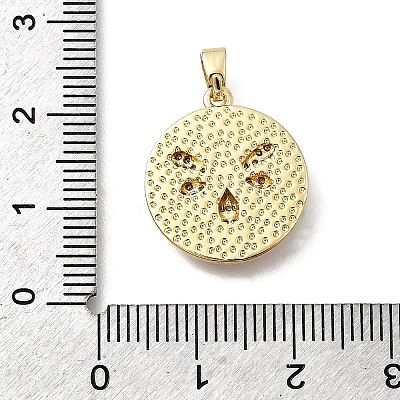 Brass Micro Pave Cubic Zirconia Pendants KK-P336-36G-02-1