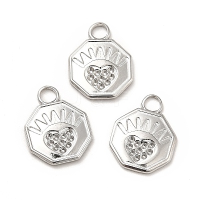 304 Stainless Steel Pendant Rhinestone Settings STAS-P312-06P-1