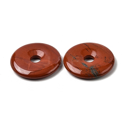 Donut/Pi Disc Natural Gemstone Pendants G-L234-40mm-04-1