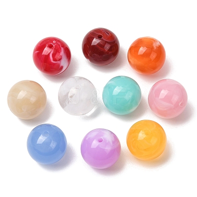 Two-Tone Imitation Gemstone Acrylic Beads AC-CBA7B05-14-1