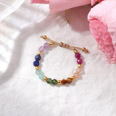 Adjustable Gemstone Finger Rings for Women RJEW-JR00874-01-1